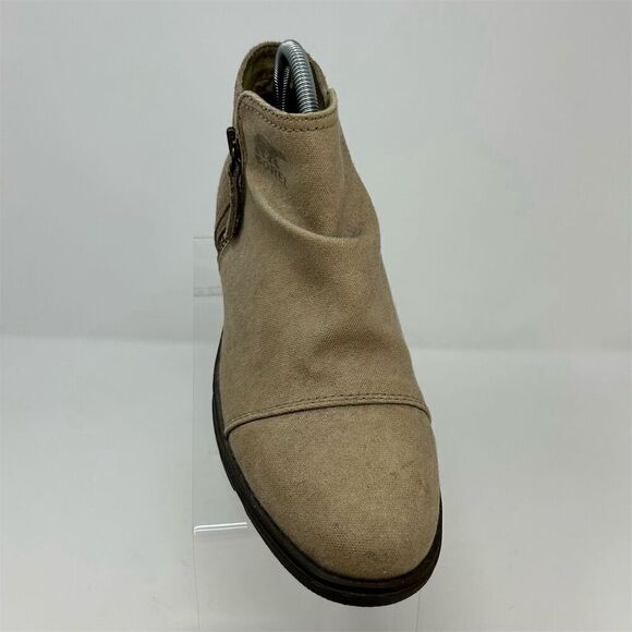 Sorel Women's Light Brown Tan Major Low Ankle Boots Size 8.5 Almond Toe Zip - Picture 2 of 11